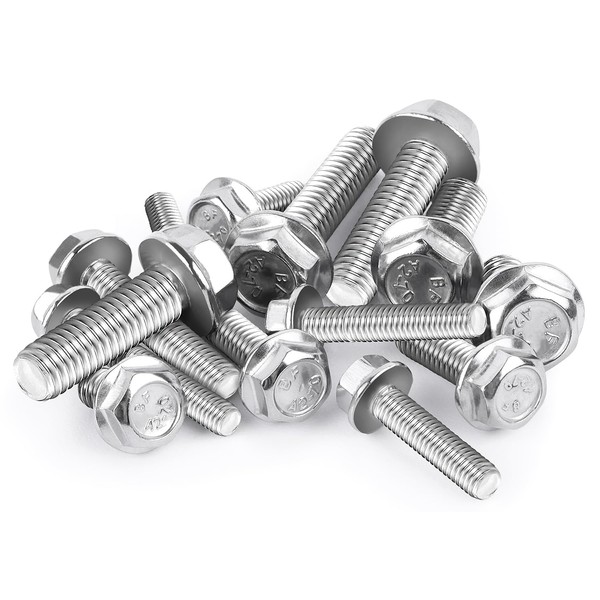 Flange Screw, Hexagonal Screw, Pack of 25, M8 x 25