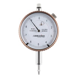 Accusize Industrial Tools Agd2 Style 0-0.05 pulgadas x 0.0001 pulgadas Indicador de esfera con lengüeta trasera, P900-S097