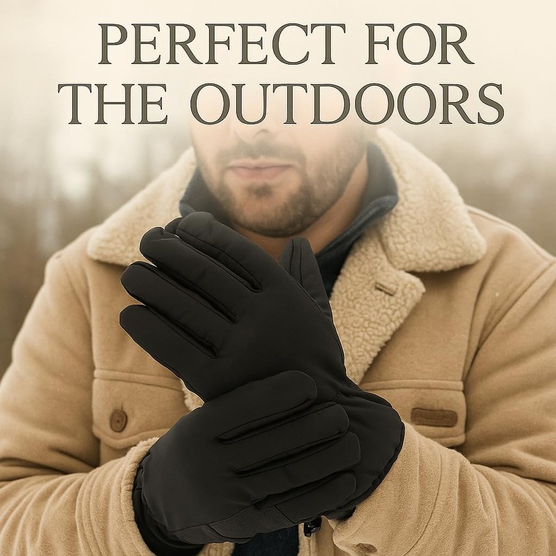 Polar Extreme Heat Men's Waterproof Sherpa-Lined Ski and Snowboarding Gloves