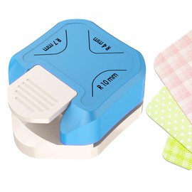 GeeRic 3-en-1 Perforadora Redondeadora,Cortador de Esquinas 3 en 1 para Hacer Tarjetas, para Hacer Tarjetas, Laminado, Cartulina（Azul）