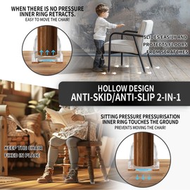 Anti skid slide automatic switching Chair Leg Floor Protectors,Chair Leg Caps for Bed,Chair,Furniture Leg Protectors,Bar Stool Floor Protectors for Hardwood Floors(24Pcs 1"transparent)