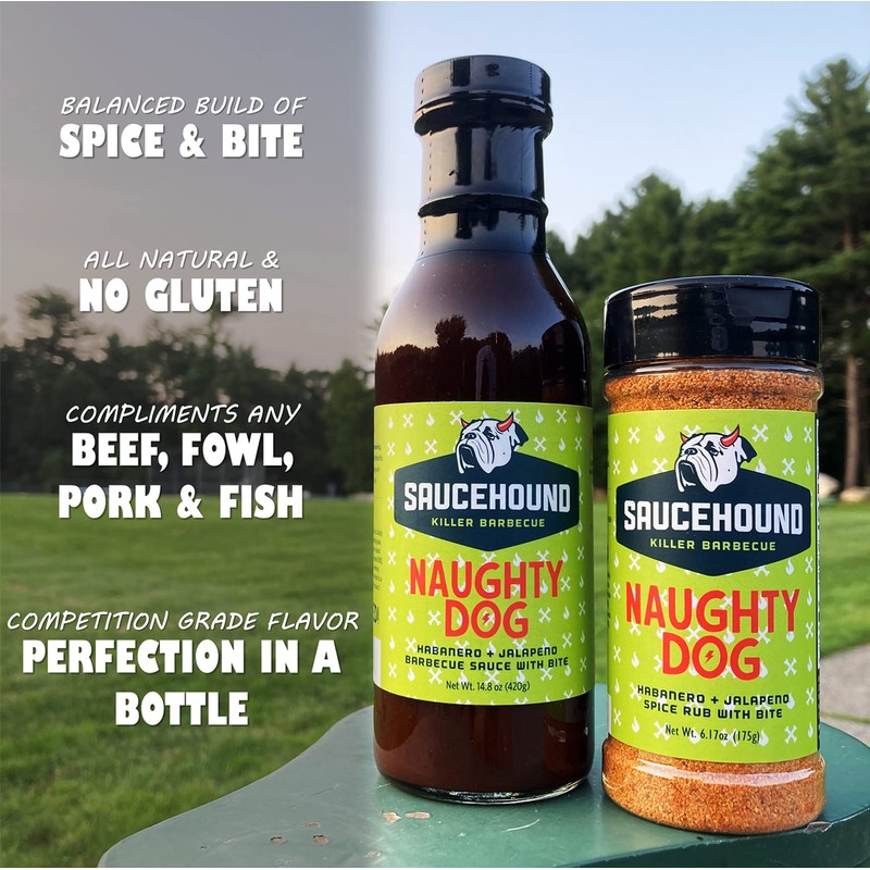 Saucehound Original Recipe & Naughty Dog Championship BBQ Sauce, Delicious
