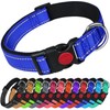 LARRYROO Reflective Dog Nylon Collar | Slide Lock Safety Buckle