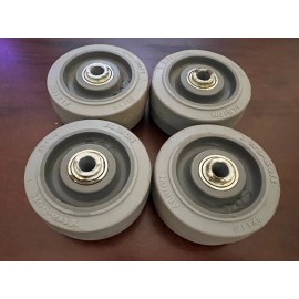 ALBION Set of 4 Albion Xtra-Soft Gray Replacement Rubber Wheels 3" x 1-1/4" Made in USA