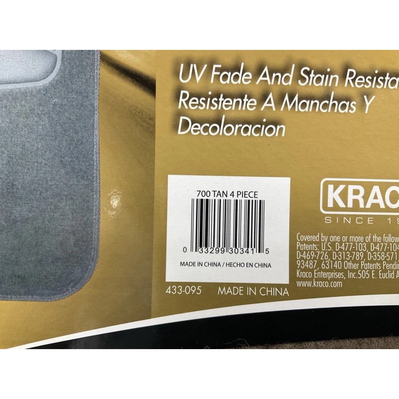 Kraco 700 TAN (beige) Universal 4-Piece Floor Mats Carpet Set