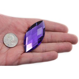 Allstarco 62x30mm Purple Violet H132 Large Flat Back Navette Acrylic Rhinestones Large Cosplay Gems Marquise Embelishments DIY Crafts - 2 Pieces