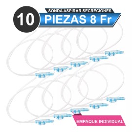 DM 10 Piezas Sonda Para Aspiración Secreciones 8 Fr Envio Grati