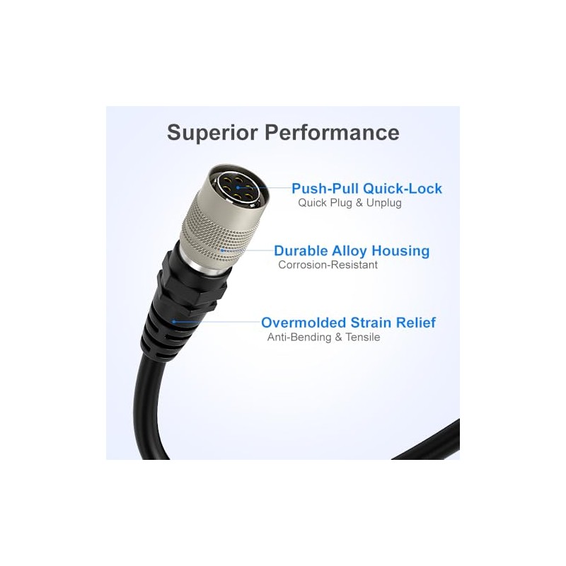 High Flex 6 Pin Hirose Female HR10A-7P-6S Cable for Basler