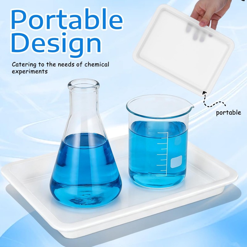 GLEAVI Lab Trays Plastic, 4 Pack Acid and Alkali Resistant