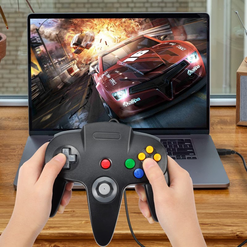 Wired USB N64 Controller, FISUPER Classic Video Game Controller USB