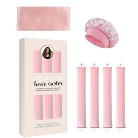 Rizos sin Calor, 6 Piezas de Tubos, con Gorro de Satén y Bufanda Suave | Rulos Suaves para Ondas Naturales Sin Dañar el Cabello, Kit Nocturno para Cab
