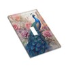 HLCoChTDecorative Art Light Switch Covers Peacock Amidst a Blush of