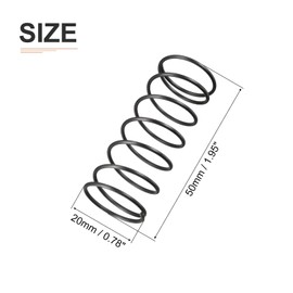 DTGN 1.2x20x50mm(DxODxL) Compression Spring - 10Pack - Good for Machinery - Spring Steel Extension Spring - Black