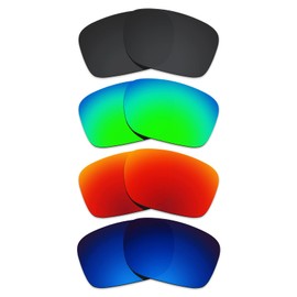 Alphax 4 Pair Polarized Replacement Lenses for Oakley Holbrook OO9102 - Black+Green+Red+Deep Water