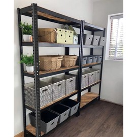 TALJIAYEH 5 Tier Storage Shelves, 36" W x 15.8" D x 72" H Load 2920 LBS, Garage Storage Heavy Duty Metal Shelving, Adjustable Storage Utility Rack Shelf Unit for Kitchen Pantry Garage Office, Black