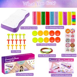 mobumeia Make Your Own Friendship Bracelets, Craft Braiding Set, DIY Latch Set for Children, for Girls Ages 6-12, Friendship Bracelets, Craft Sets for Gifts