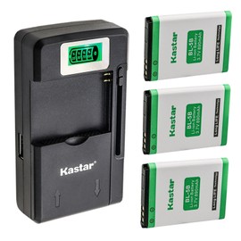 Kastar 3-Pack BL-5B Battery and Smart LCD Charger for Tecsun X3, A3, A5 Devices; 3.7V Output