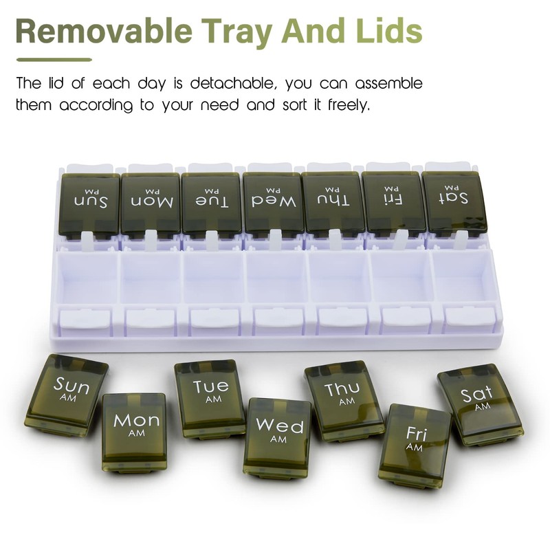 2 Week Pill Box, MOLN HYMY 7 Day Pill Organizer