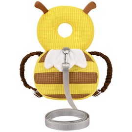 Bebamour Baby Head Guard Baby Sit Me Up Baby Seat Toddler Baby Walking Head Guard Safety Pads, Adjustable Infant Pillow Backpack for Baby Walkers, Yellow Bee
