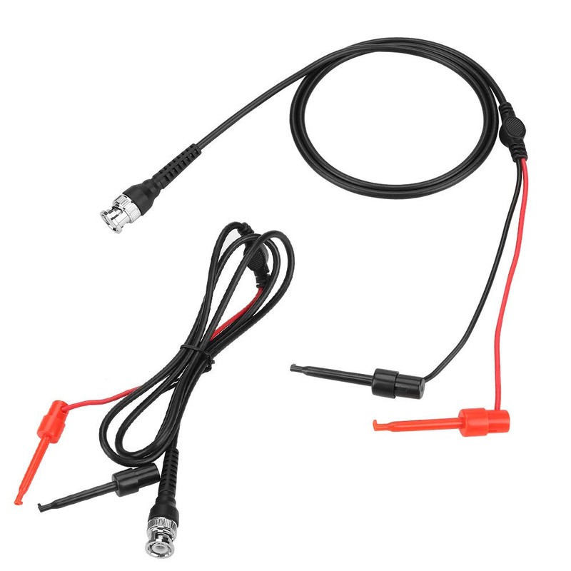 2Pcs Oscilloscope Probes Clip Test Lead Grabbers Coaxial Cable Coax