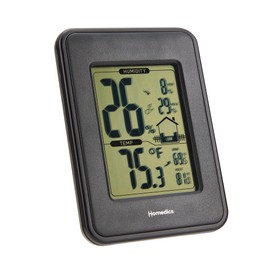 Homedics HM100 Indoor Humidity Monitor, Easy-Read Hygrometer to Monitor Indoor Air Comfort, Fahrenheit and Celsius, Battery-Operated Room Thermometer for Home