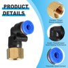 PATIKIL 1/8" Push to Connect Fitting 2 Pack PT Female