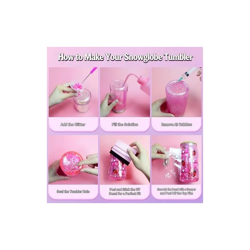 Snow Globe Tumbler DIY Kit s 16 oz Double Wall