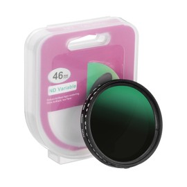 PATIKIL 46mm ND Filter, Variable ND Lens ND2-ND400 Adjustable Neutral Density Filter Slim Optical Glass with Cap for Camera Lens Video Vlog Portrait Photography, Black