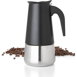 Mixpresso Black 6 Cup Greca Stovetop Espresso Pot 6 Cups,