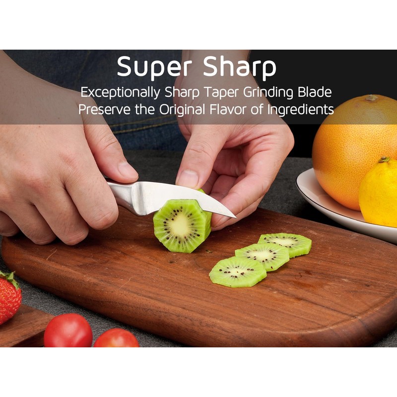 WELLSTAR 2.5 Inch Birds Beak Paring Knife, Sharp High Carbon