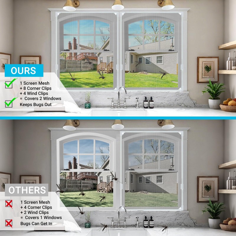 Magnetic RV Window Screen, Max 36 x 56" + Corner