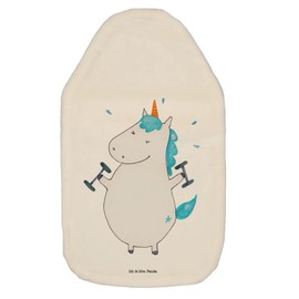 Mr. & Mrs. Panda Hot Water Bottle Unicorn Fitness - Gift, Grain Cushion, Unicorn, Gym, Devices, Hot Water Bottle with Cover, Pumps, Unicorn, Sports