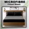 VELVETIO Easy Care Plain Black Fitted Sheet, Soft Breathable 100%
