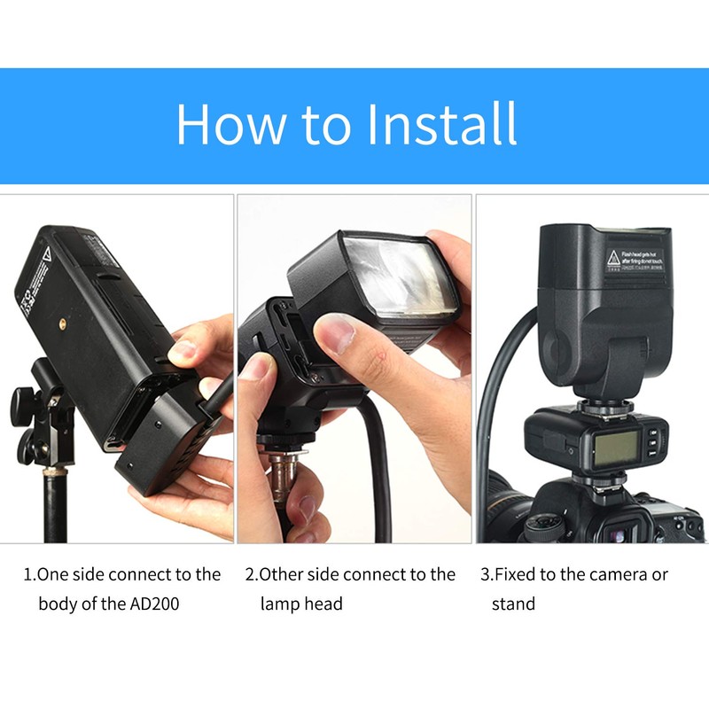 Godox EC200 Extender AD200 Separation Extender Flash Head with 2M