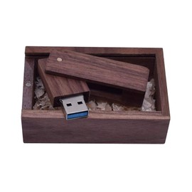 UFARID USB Sticks 16 GB / 32 GB / 64 GB / 128 GB Wooden USB Memory Stick USB Flash Drive Wood USB 3.0 Thumb Drive with Wooden Box (64 GB, Carbonised Wood)