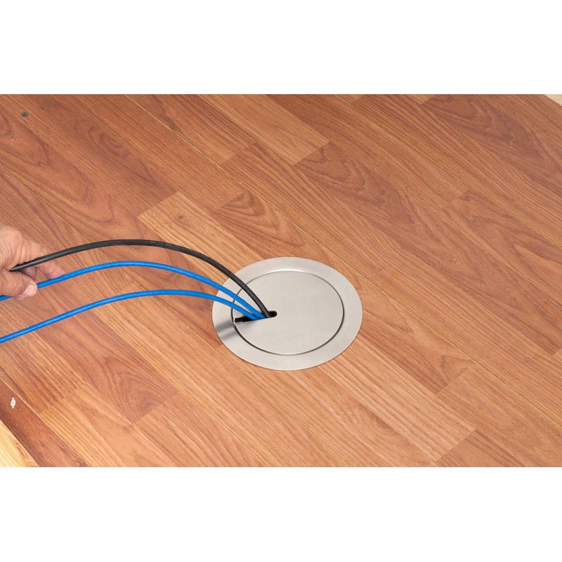 Arlington FLBR5420 Recessed Power and Data Round Floor Box (Nickel)