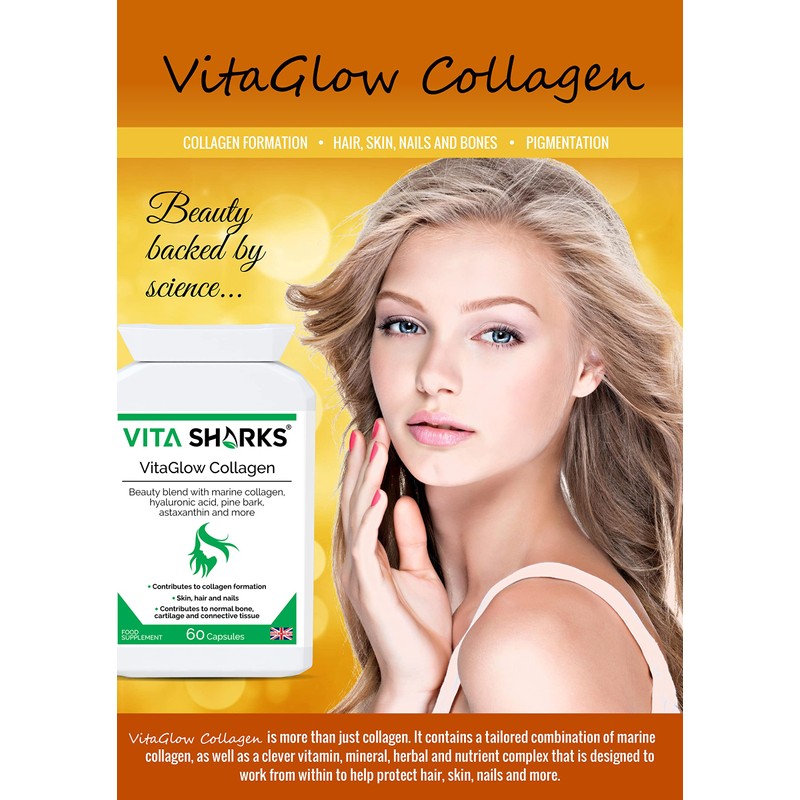 VitaGlow Collagen - Anti-Ageing Tablets with Biotin for Beautiful &