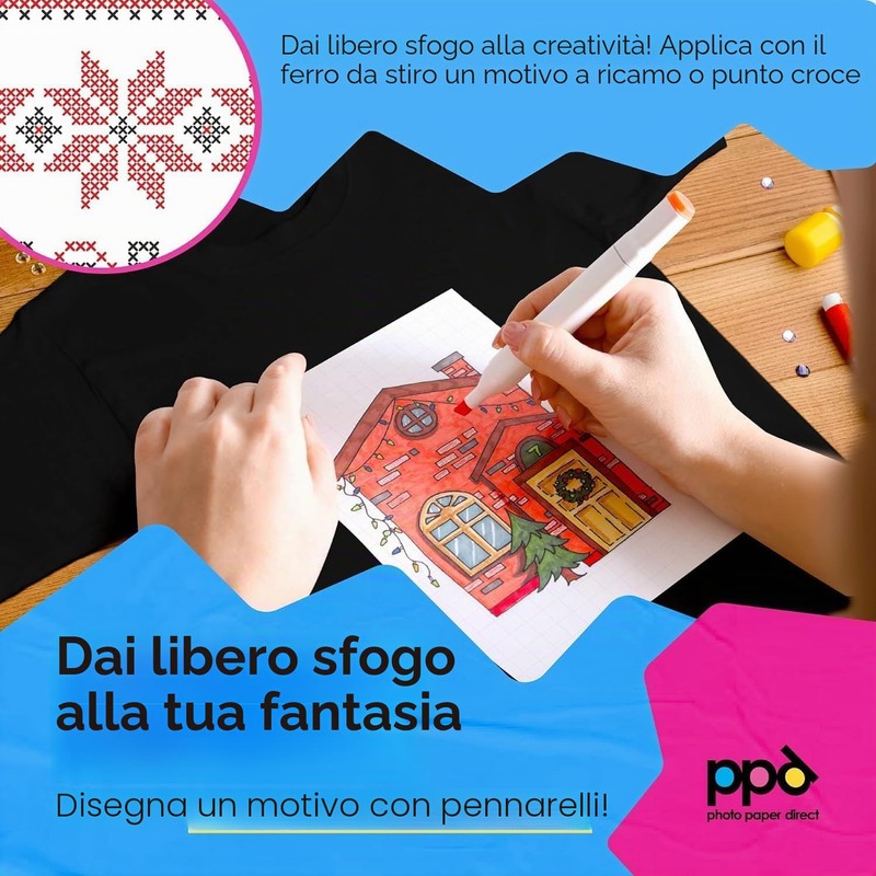 PPD A4 10 Fogli Di Carta Trasferibile Termoadesiva Professionale Inkjet