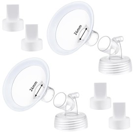 24mm Flanges and Duckbill Valve, Updated Flange with Soft Rim Compatible with Spectra S2 Spectra S1 9 Plus Synergy Gold Breast pumps Accessories,Replace Spectra Duckbill Valves and Spectra 24mm Flange