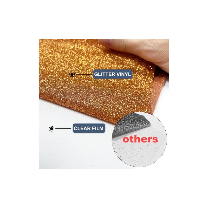 MerryMade Orange Glitter Heat Transfer Vinyl 12" x 8 ft