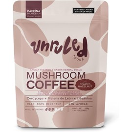 UNRULED - Mushroom Coffee  Cafe con Hongos Adaptógenos Sabor Black  Melena de León, Cordyceps y L-Teanina  30 Porciones de 5g Cada Una. Suficiente