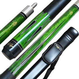 Tai ba cues Pool Cue Pool Stick with Case, 13mm Tip, 58", Hardwood Canadian Maple Professional Billiard Stick 19,20,21 Oz (Selectable)-Blue, Red, Green Pool Cue Stick