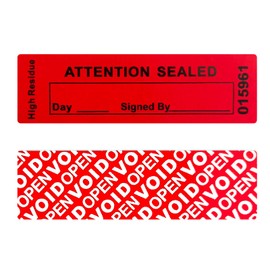Stamp Evident - Void, Sealed Warranty Sticker, Security Label 25 x 85 mm (Red)