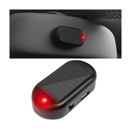 KHGUZ Car Solar Power Simulated Dummy Alarm, Warning Anti-Theft Vehicle LED Flashing Security Light Fake Lamp, Auto Interior Accessories with USB Charger Port, Universal for SUV, Truck, RV (Red)