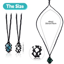 WEWAYSMILE 2-Piece Crystal Necklace Holder, Empty Stone Holder, for Pendant Necklace Jewelry Making, 30 inches (Black)