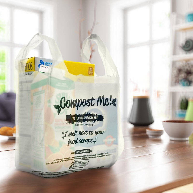 Refresh Packaging Compost Bags - 100% Certified Kitchen Garbage Bag