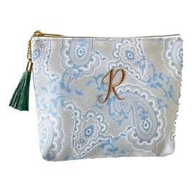 Global Arrow Paisley Initial Paisley Initial Tissue Pouch BE/R Small Box with Tassel, Compact, H 4.3 x W 5.9 x D 1.2 inches (11 x 15 x 3 cm)