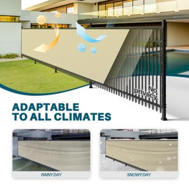 COARBOR 8' x 30' Fence Privacy Screen Heavy Duty Windscreen Fencing Mesh Shade Net Cover for Garden Wall Backyard Patio Deck and Porch, Beige