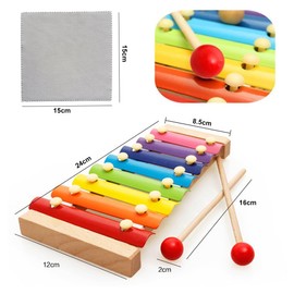 Xylophone, Children's Xylophone, Glockenspiel for Children, Xylophone Baby, Xylophone Wood, Music Xylophone, Wooden Colourful Scale, Xylophone Glockenspiel Wooden Musical Instruments (8 Keys)