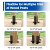 Muzata 4Pack Adjustable Post Base Brackets Fit 1.5x1.5 2x2 2x4